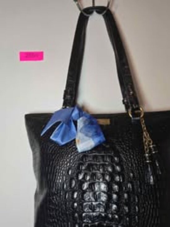 Brahmin Handbags - Brahmin Ezra Black Melbourne Croc Embossed Leather Tote Bag
